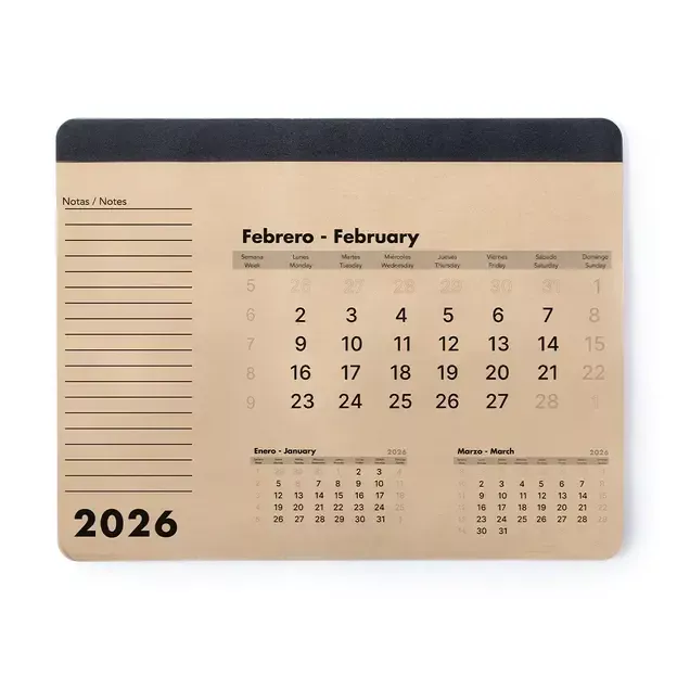 Mauspad Kalender Flen - naturfarben